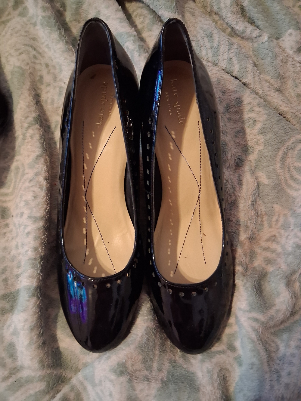 Kate Spade Black Patent Leather Ballet Heels
